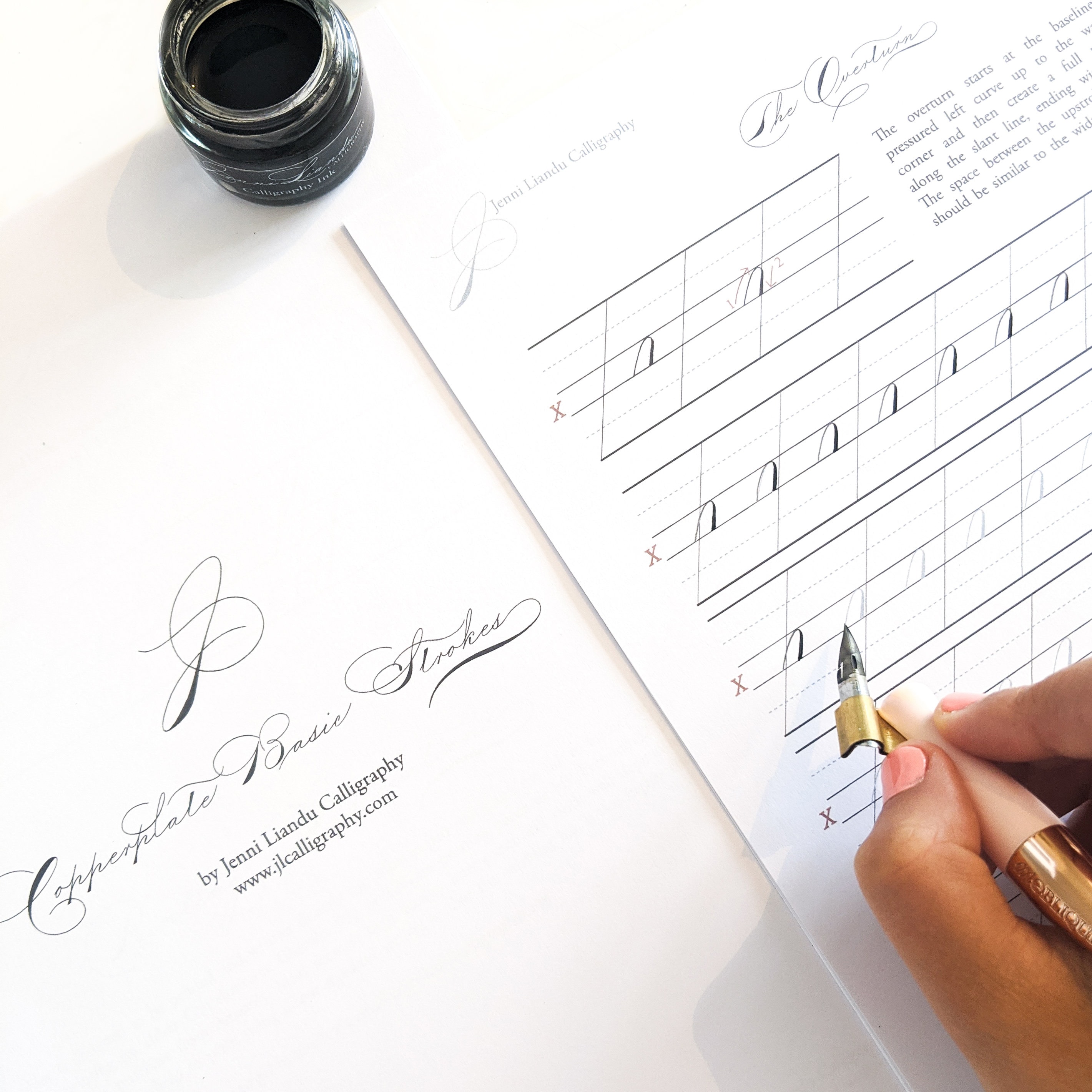 Copperplate Calligraphy Basic Strokes Practice Sheets, calligraphy, calligraphy practice, learn calligraphy