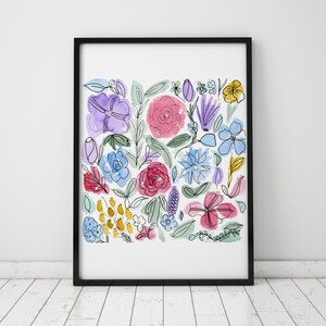 Abstraktes Aquarell und Tinte SOFORT DOWNLOAD Kunst, Aquarell Druckbares, Aquarell Kunst, Farbenfroher Druck, FloralEs Kunstwerk, Galerie druckbar