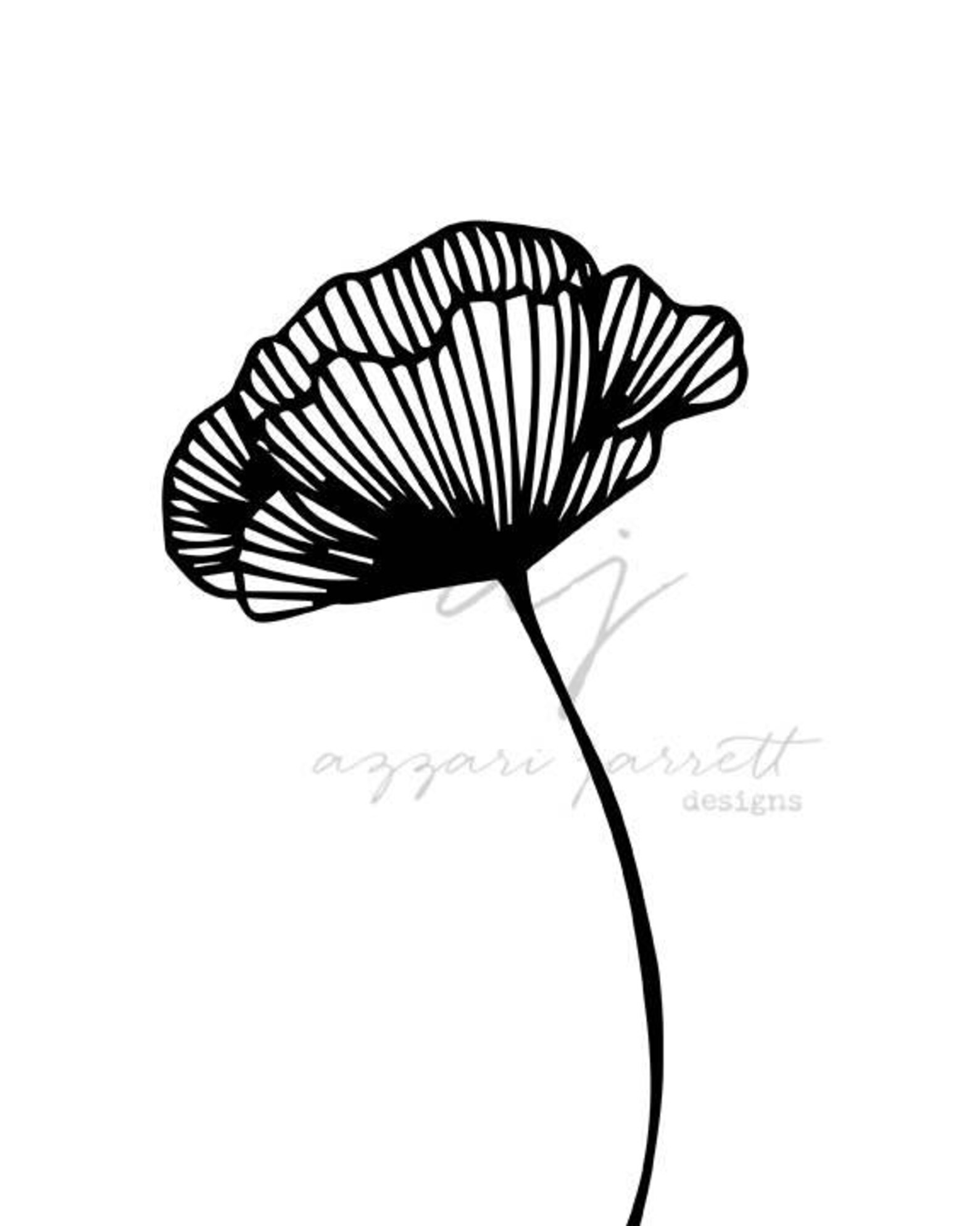 Black and White Flower INSTANT DOWNLOAD Art, Printable Art, Flower Art ...