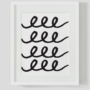 Abstract Swirls INSTANT DOWNLOAD, Minimalist, Black and White Wall Art, Printables, Minimalist Wall Print, Black and White, Modern, Abstract