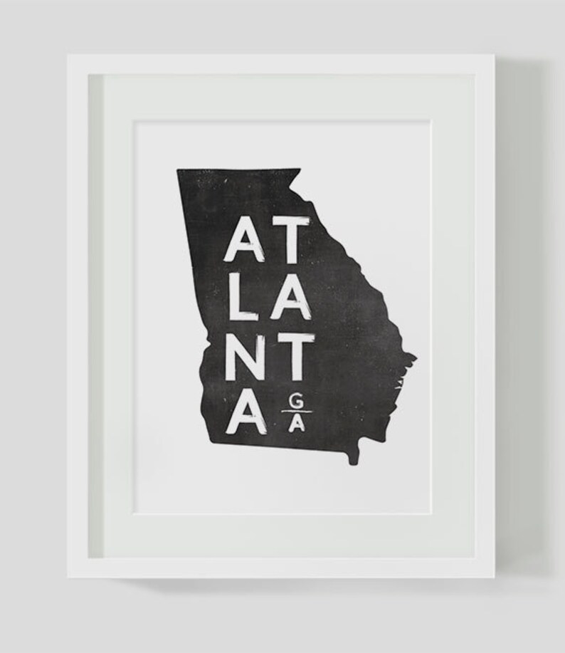 Atlanta Georgia Printable Art, Atlanta Art, Georgia Art, Art Print ...