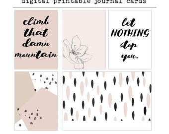 Climb That Damn Mountain - Digital Printable Journal Cards, Project Life, Digital Download, Instant Download
