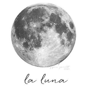 Moon Printable, INSTANT DOWNLOAD, La Luna Printable, La Luna, Moon, Moon Print, Moon Art, Moon ...