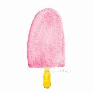 Watercolor Popsicle INSTANT DOWNLOAD Art, Watercolor Printables, Pink Art, Summer Print, Instant Download Printable Art, Popsicle, Printable image 4