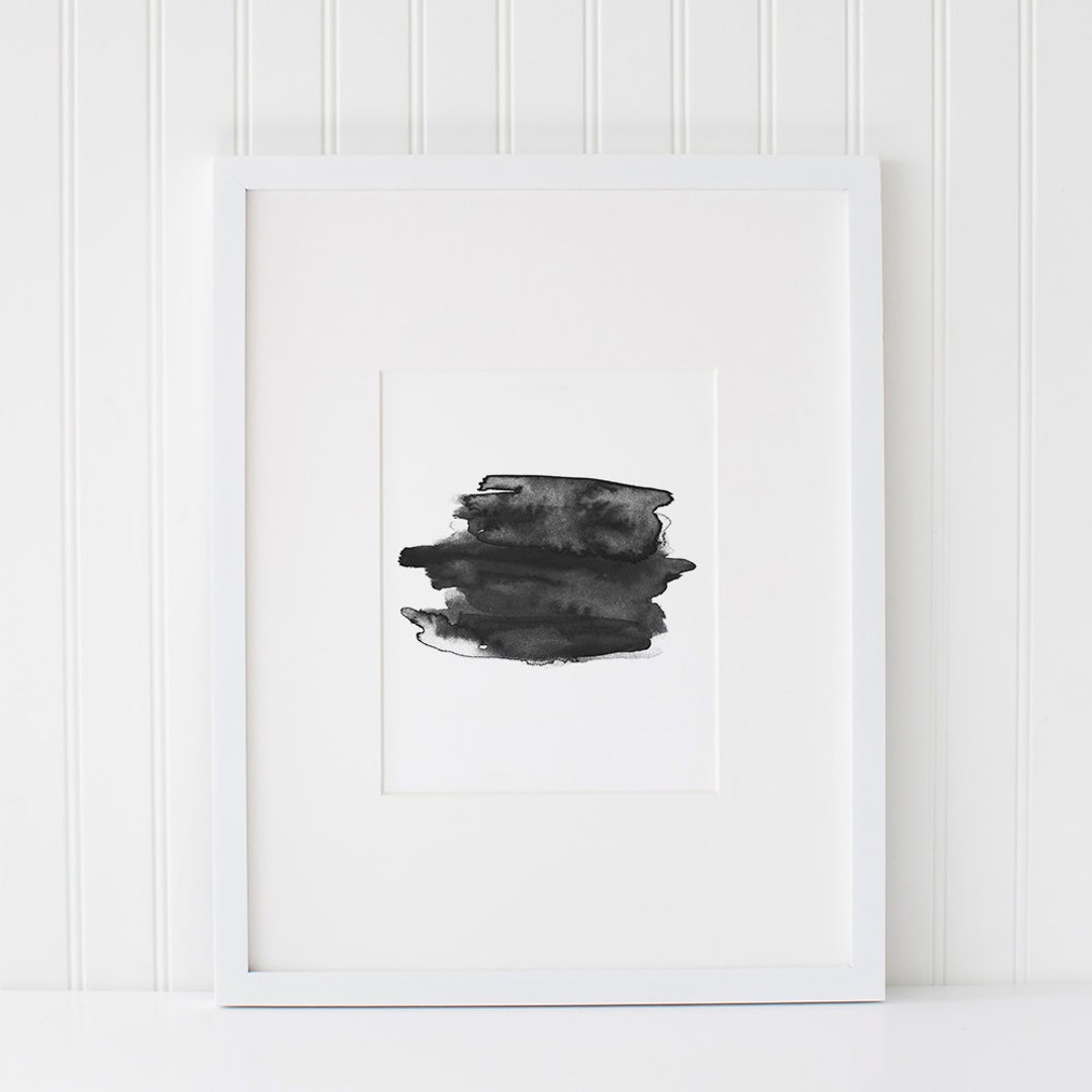 Black and White Watercolor INSTANT DOWNLOAD, Black and White Printable ...