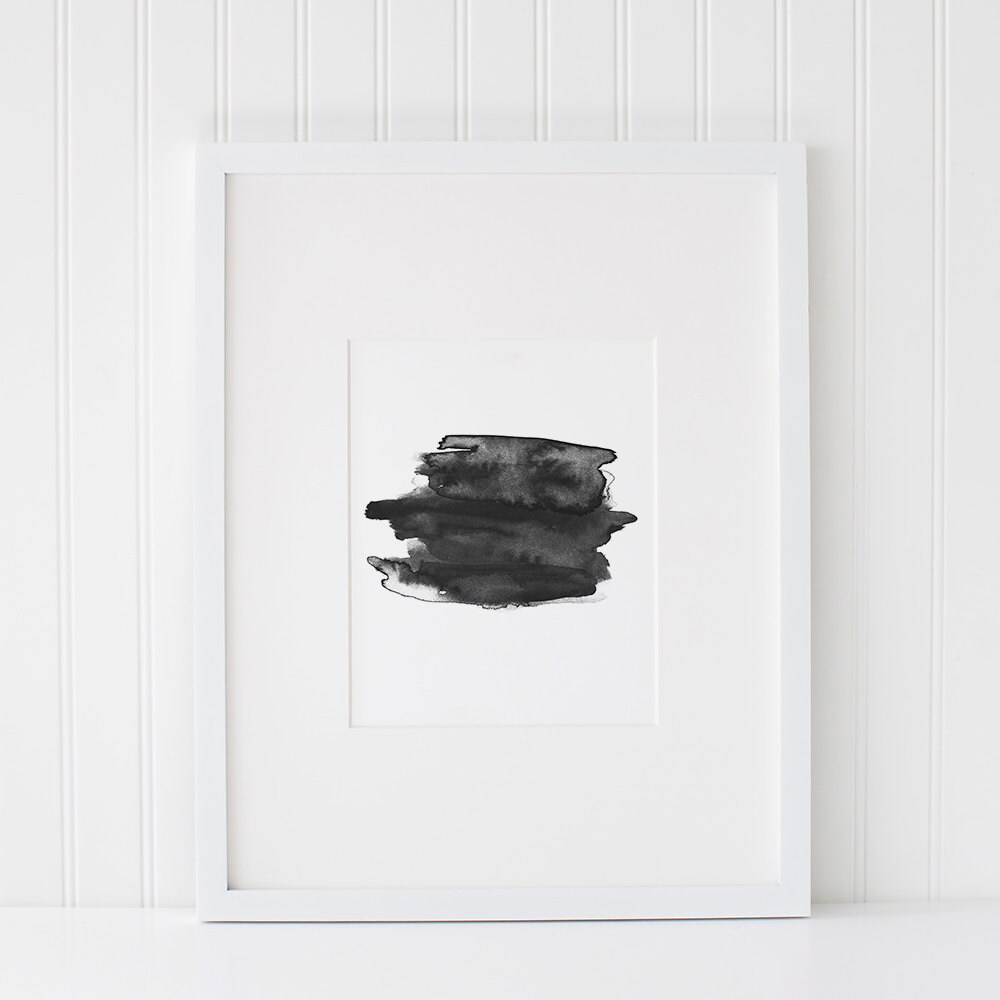 Black and White Watercolor INSTANT DOWNLOAD, Black and White Printable ...