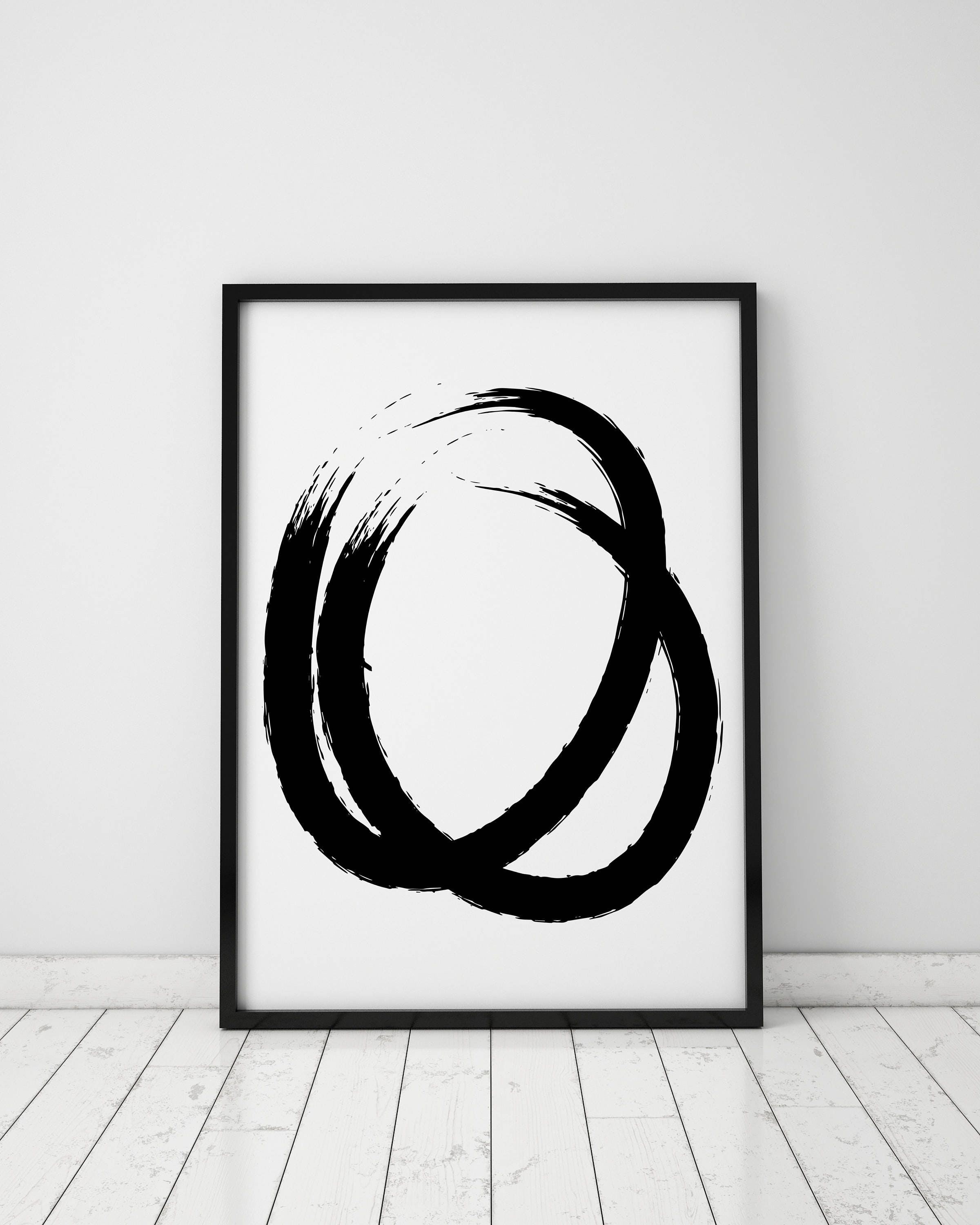 Black and White Minimalist Circle INSTANT DOWNLOAD Art, Printable Art ...