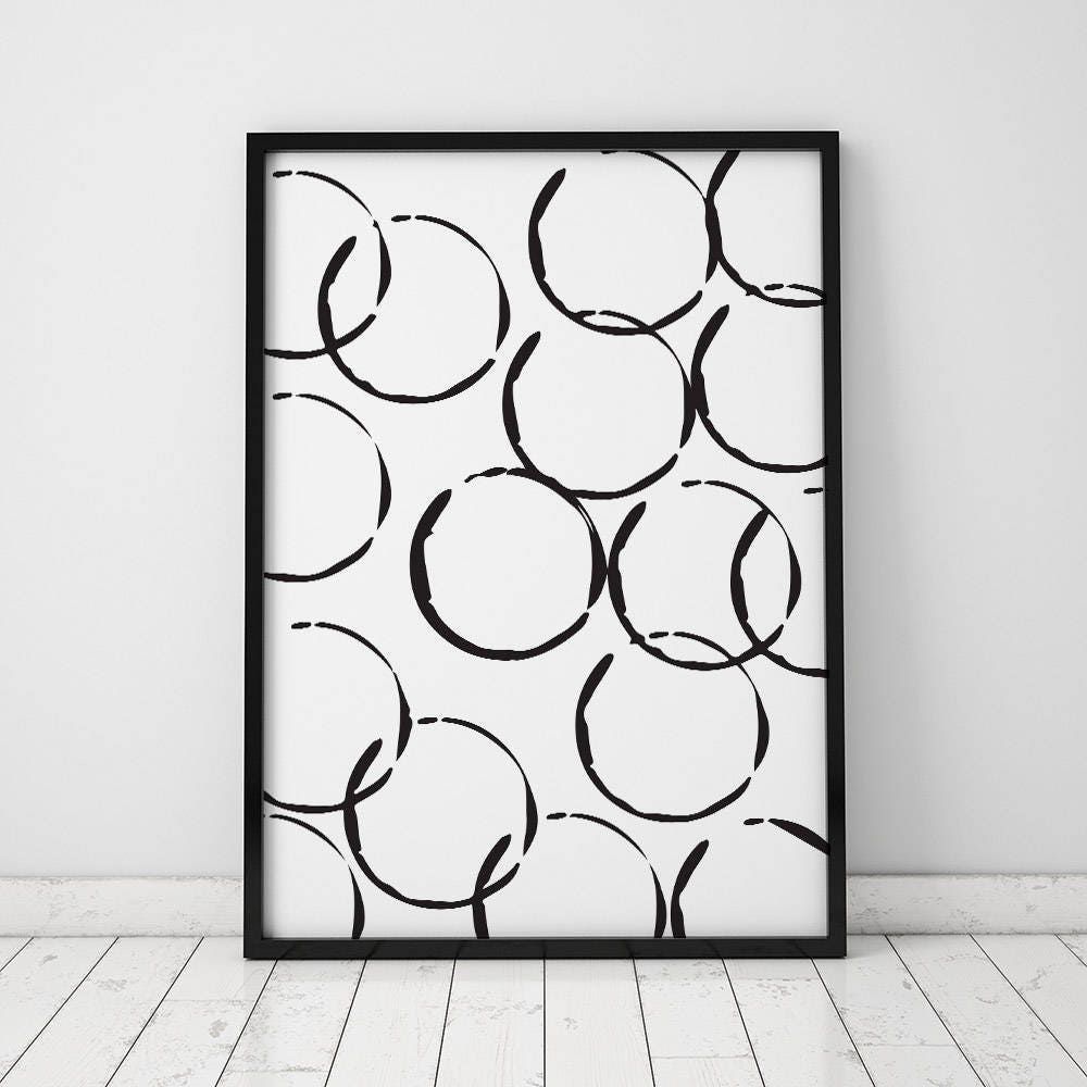 Minimalist Circle DOWNLOAD Poster, Minimalist Circles, Black and White ...