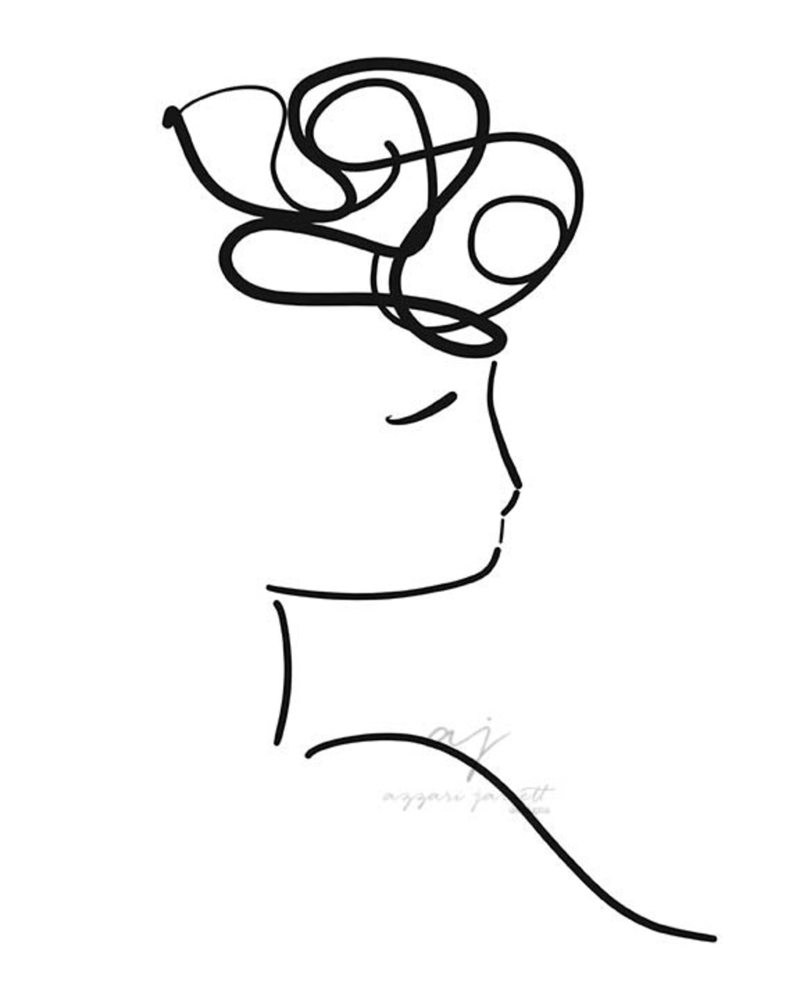 Female Silhouette Illustration INSTANT DOWNLOAD Art | Etsy