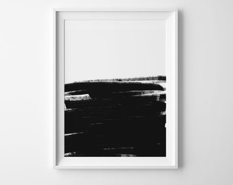 Black Brush Strokes, INSTANT DOWNLOAD printable art, Black and White Wall Art, Black and White, Gallery Wall, Minimalist, Brush Strokes