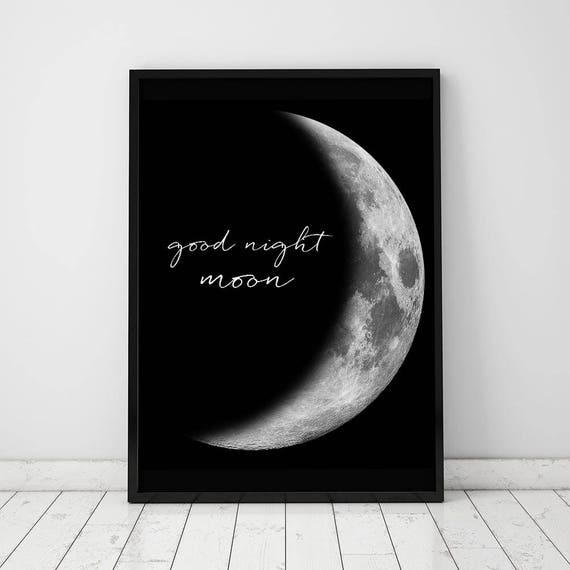 Buenas Noches Luna Imprimible, DESCARGA INSTANTE, Buenas Noches Imprimible,  Habitación para Niños, Luna, Impresión de Luna, Arte de la Luna, Pared de  la Galería de la Luna, Buenas Noches Luna 