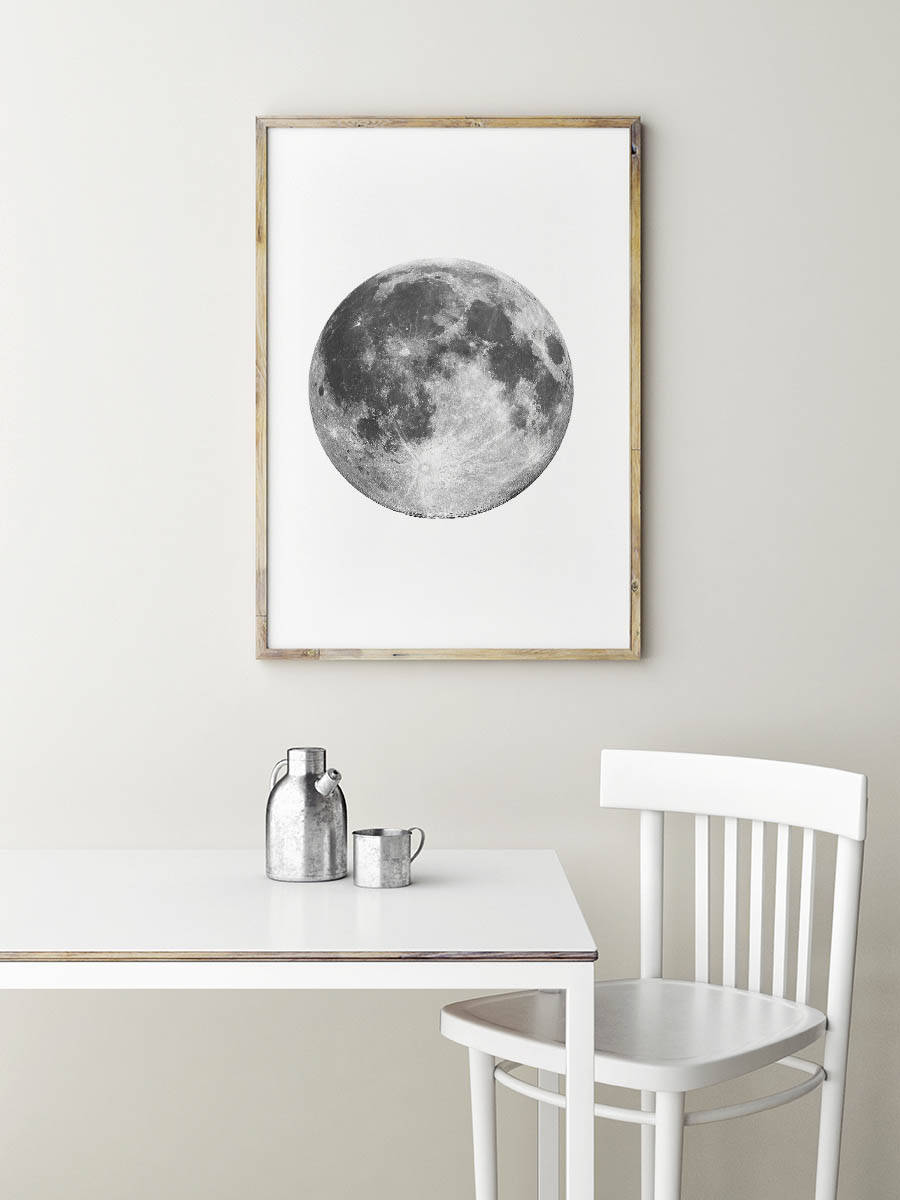 Full Moon Printable, INSTANT DOWNLOAD, Moon Printable, Kids Room, Moon ...