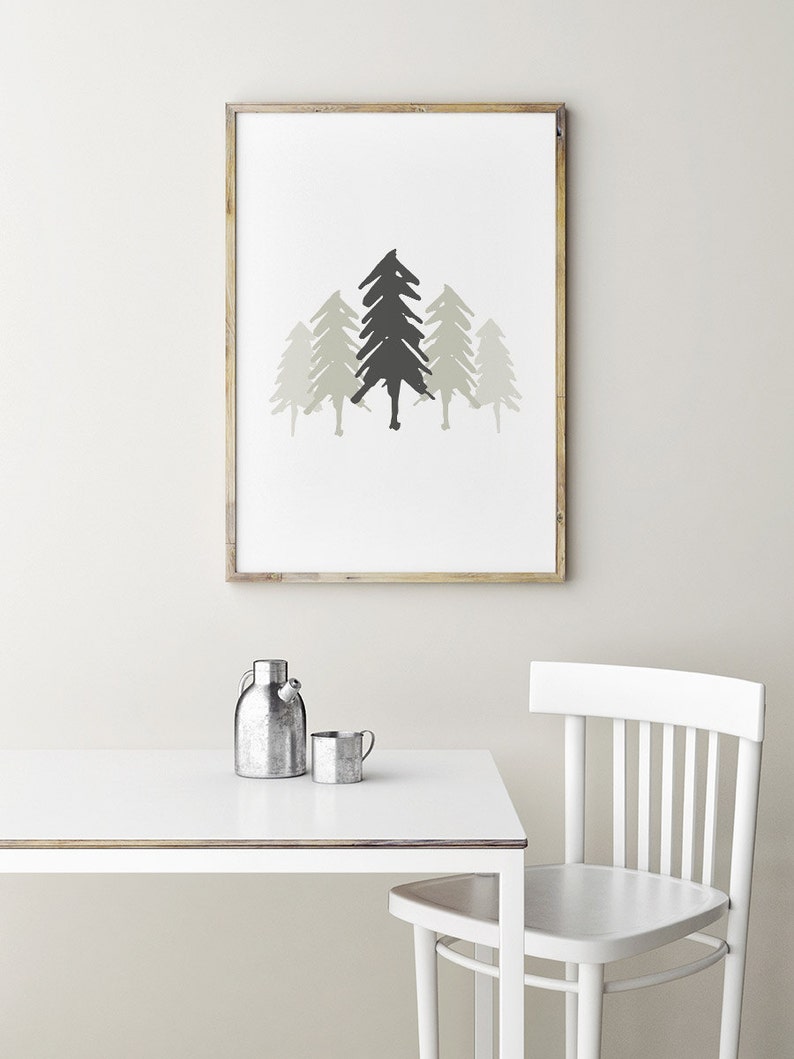 Tree Illustration INSTANT DOWNLOAD, Tree Poster, Green Trees Print ...