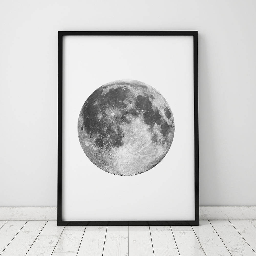 Full Moon Printable, INSTANT DOWNLOAD, Moon Printable, Kids Room, Moon ...