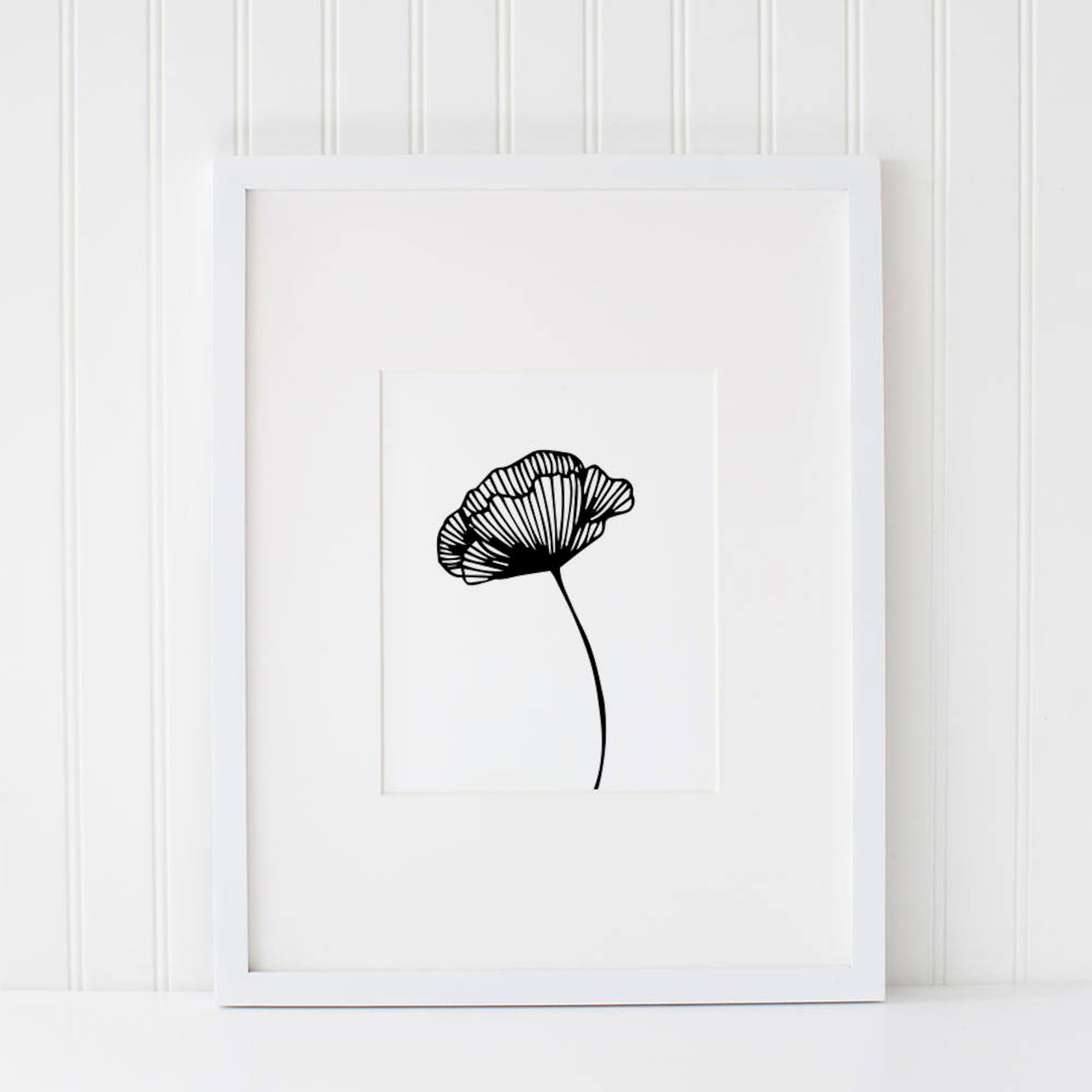 Black and White Flower INSTANT DOWNLOAD Art, Printable Art, Flower Art ...