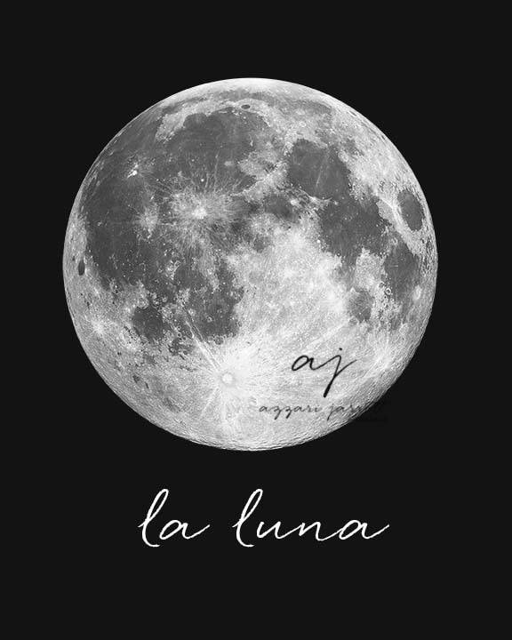Moon Printable, INSTANT DOWNLOAD, La Luna Printable, La Luna, Moon