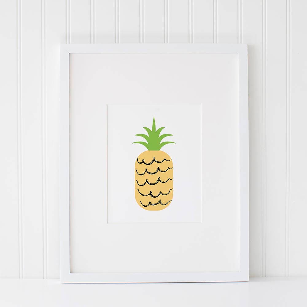 Pineapple Illustration INSTANT DOWNLOAD Printable Kitchen - Etsy