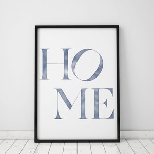 Home Watercolor INSTANT DOWNLOAD Printable Art, Watercolor Printables, Watercolor Art, Printable Art, Blue Printable Art, Home Gallery Wall