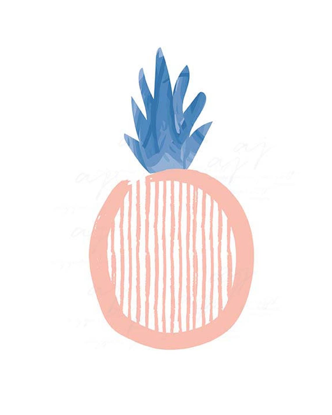 Pineapple Illustration INSTANT DOWNLOAD Printable, Kitchen Printable, Kitchen Print, Pineapple ...