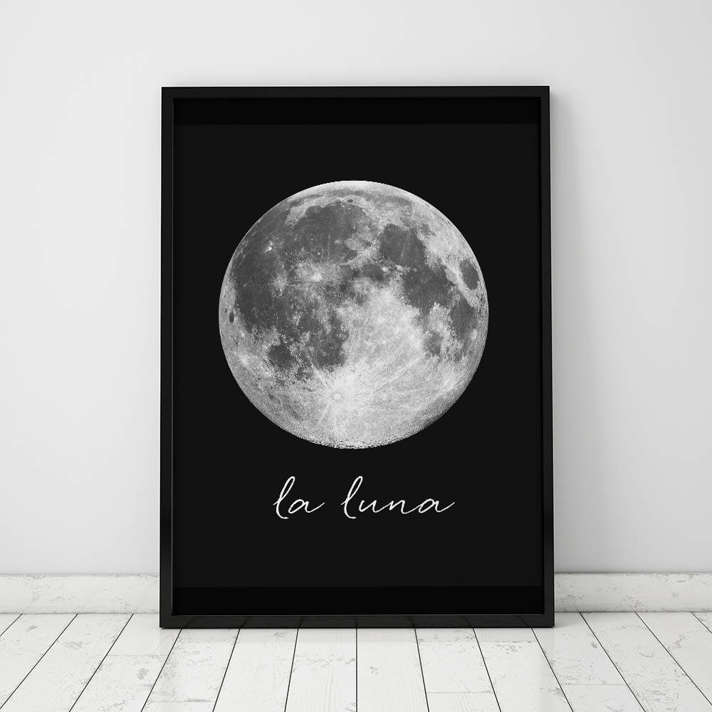 Moon Printable, INSTANT DOWNLOAD, La Luna Printable, La Luna, Moon