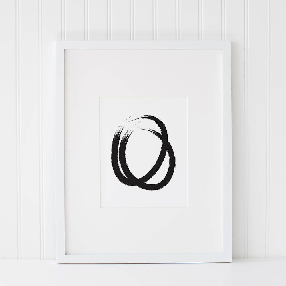 Black and White Minimalist Circle INSTANT DOWNLOAD Art, Printable Art ...