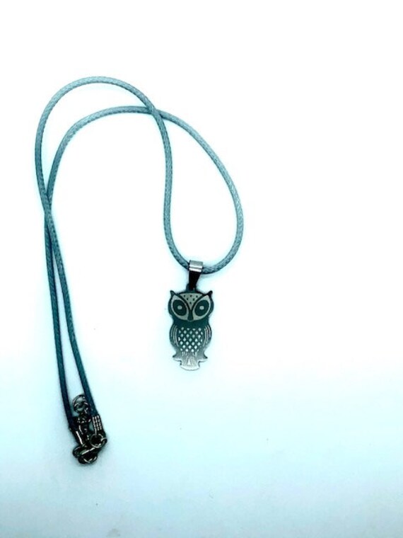 Owl Pendent - Cord Adjustable Necklace - Ayurveda Spiritual Jewelry - Shamanic Jewelry - Ayurveda Superfood - Alohaveda Handmade Hawaii