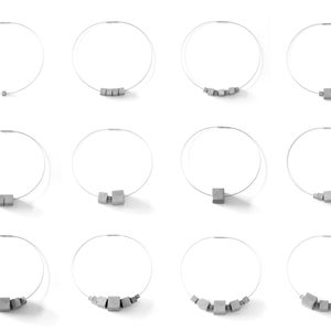 The original modular concrete cubes necklace by ORTOGONALE