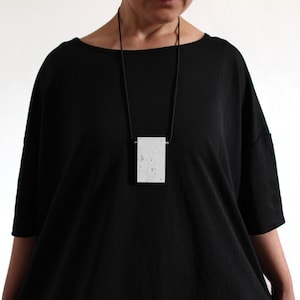 Modern Cement Necklace with Rectangular Pendant | Perfect Gift for Architects