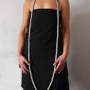 Modern Long Necklace with Geometric Cement Cube Beads | Perfect Architect Gift