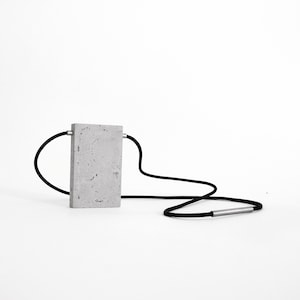 modern concrete necklace for architect with golden ratio rectangle. Architectural necklace handmade in Italy by ORTOGONALE