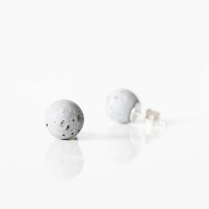 Modern earrings SFERA made of concrete and italian silver 925. Concrete jewellery by ORTOGONALE. Ideal gift for architect image 1