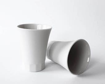 Modern porcelain cups POSITANO, for water, wine, coffee, tea. Modern ceramics by ORTOGONALE.