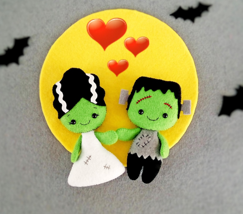 Halloween Decor Bride of Frankenstein Creepy Cute Doll Frankenstein Halloween ornaments first Halloween gift baby Halloween nursery decor