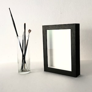 Deep Black Wood Box Frame: 5x7 Shadow Display Case