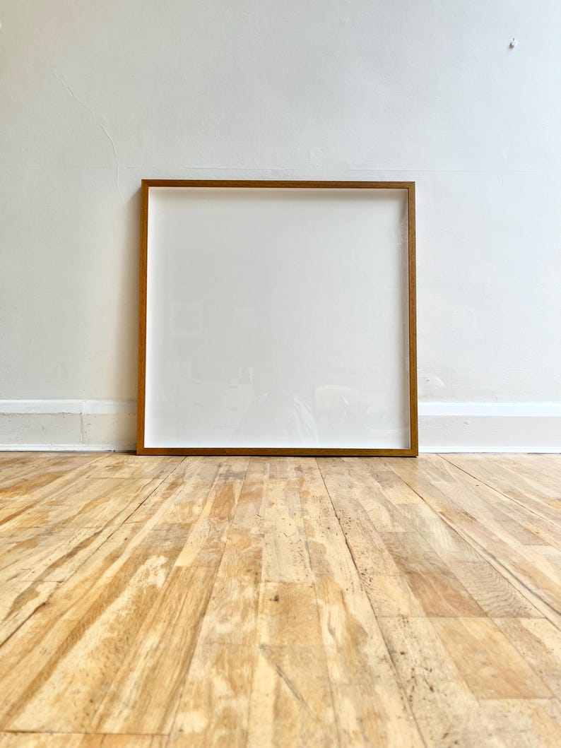 30x30inch Wood Box Frame • Gold Oak Stained Obeche Wood image 1