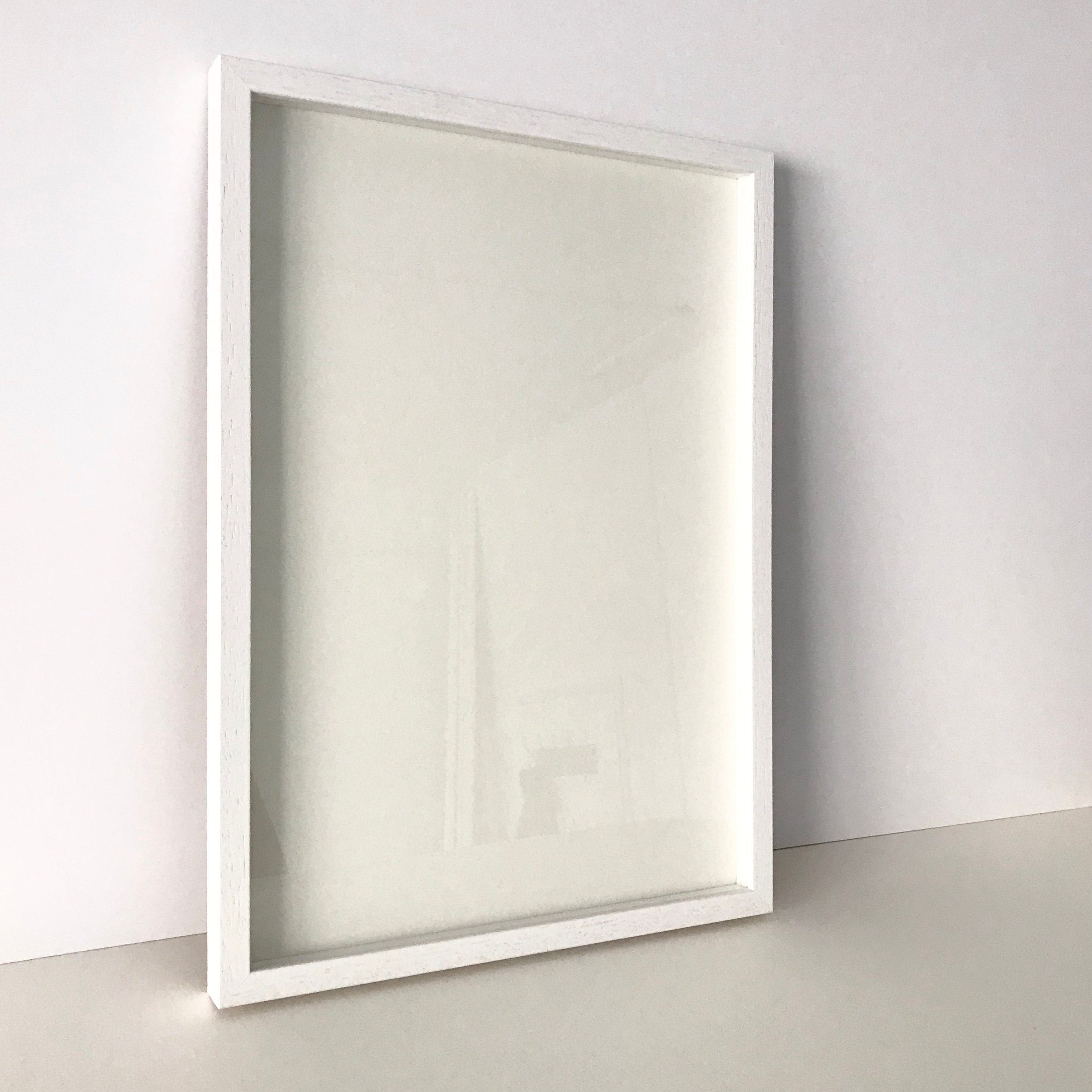 White 30x30 wooden picture frame - Narrow
