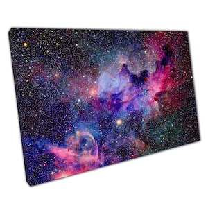 Galaxie Wand Kunst Druck - Lebendige Lila Rosa Blau Canvas Space Decor für Zuhause oder Büro