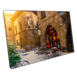 Poble Espanyol Barcelona Leinwand: Atemberaubende Freilichtmuseale Kunst für Haus & Büro Dekor