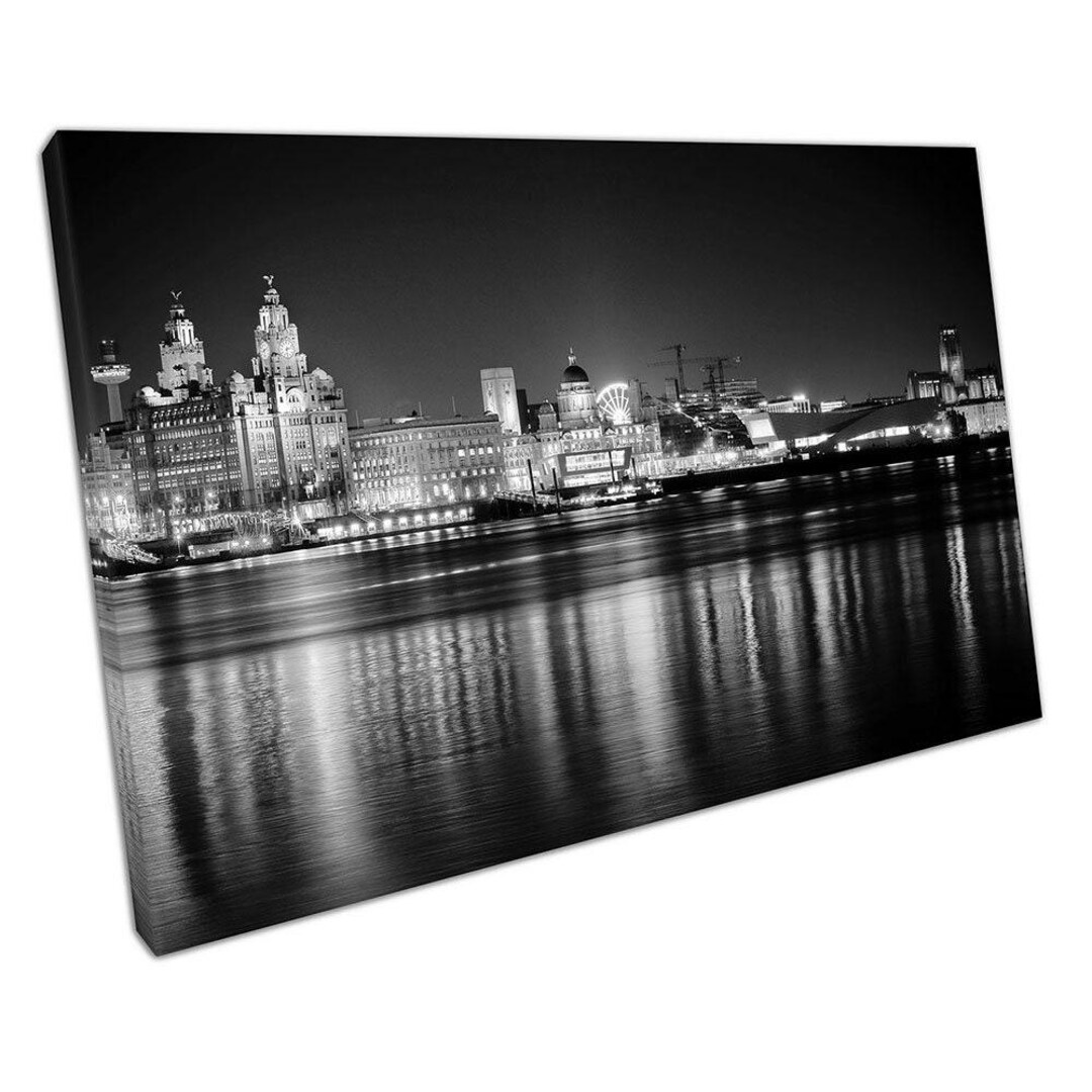 Liverpool Cityscape Canvas Print Liver Building Albert Dock Wall Art