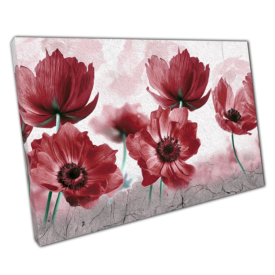 Dreamy Abstract Red Flowers Contemporary Floral Artwork Wall Art Print ...