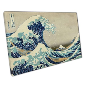 Impressão em tela "A Grande Onda de Kanagawa": Arte Japonesa Hokusai para Decoração de Parede em Casa e Escritório