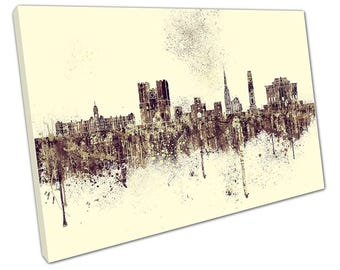 Preston skyline canvas print spray verf stad bezienswaardigheden muurkunst voor thuiskantoor decor