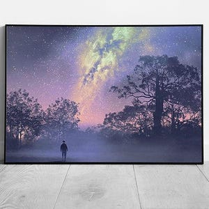 Celestial Elegance : impression de ciel nocturne encadrée pour les astronomes et les amateurs d'astronomie