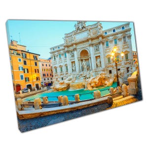 Trevi Brunnen Sonnenaufgang Leinwand: Rom Wahrzeichen Wand Kunst für Zuhause & Büro Dekor