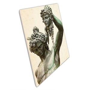 Perseus and Medusa Statue: Italian Renaissance Wall Art Print on Canvas for Home and Office Decor