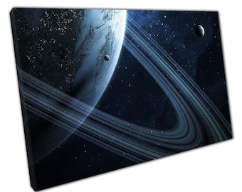 Kosmische canvas muurkunst: planeten, sterren en sterrenstelsels print voor thuis- of kantoordecoratie - cadeau ruimteliefhebber