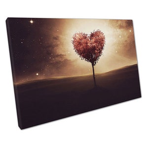 Summer Meadow Heart Shaped Canvas Painting
