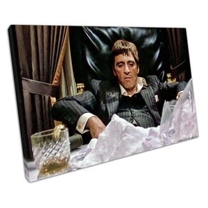 Scarface Tony Montana Canvas Wall Art: Iconic Gangster Film Print for Home & Office Decor