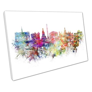 Vibrant Watercolor Dundee Cityscape Print: Scottish Landmarks Wall Art, Ready to Hang Home Decor