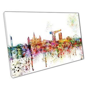 Vibrant Glasgow Skyline Canvas: Iconic Landmarks Wall Art for Home & Office Decor